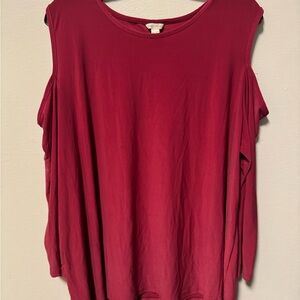 Women's Red Cold Shoulder Top